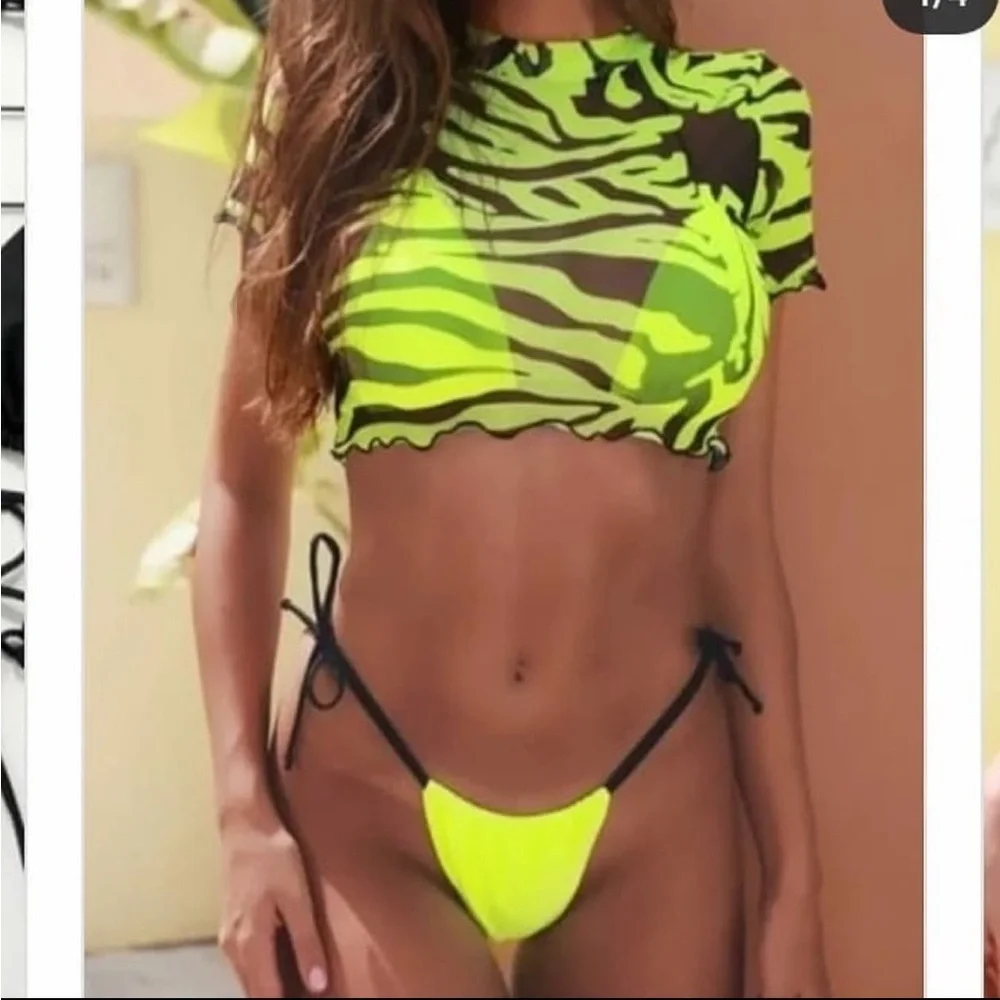 lime swimsuit - Picture 2 of 3